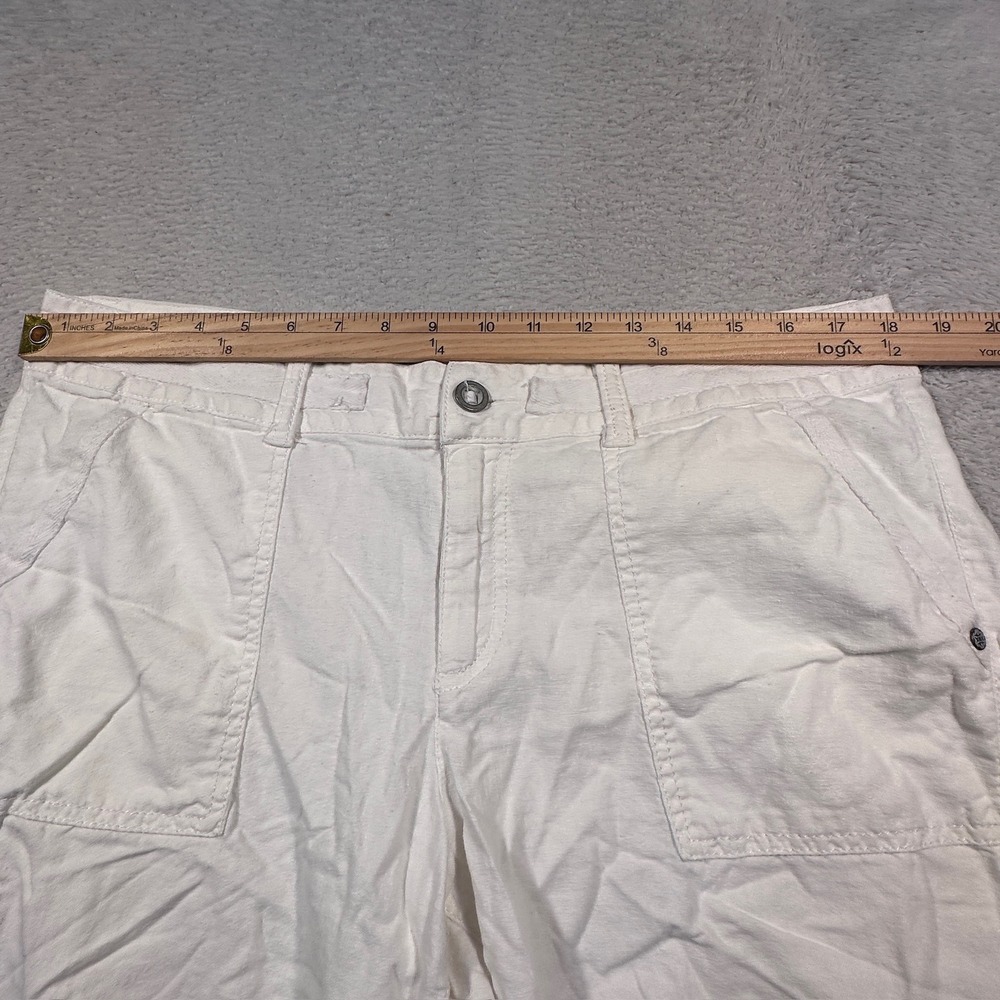 Sonoma Life Style Women's Capri Pants Size 12 White Linen Blend‎ Casual Summer - Picture 6 of 8